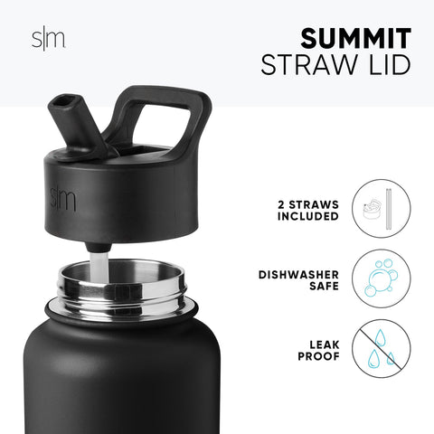 Simple Modern 18 oz Summit Water Bottle with Straw Lid - Gifts for Hydro  Vacuum Insulated Tumbler Flask Double Wall Liter - 18/8 Stainless Steel