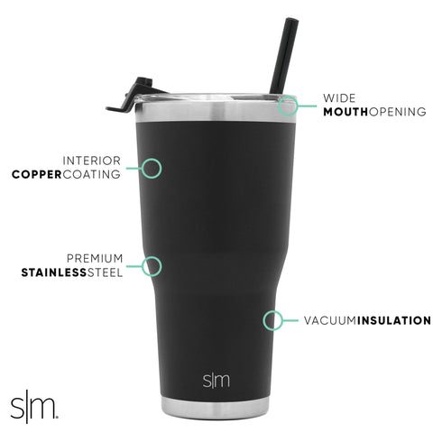 Simple Modern 30 fl oz Insulated Stainless Steel Trek Tumbler with Straw  Lid|Seaglass Sage