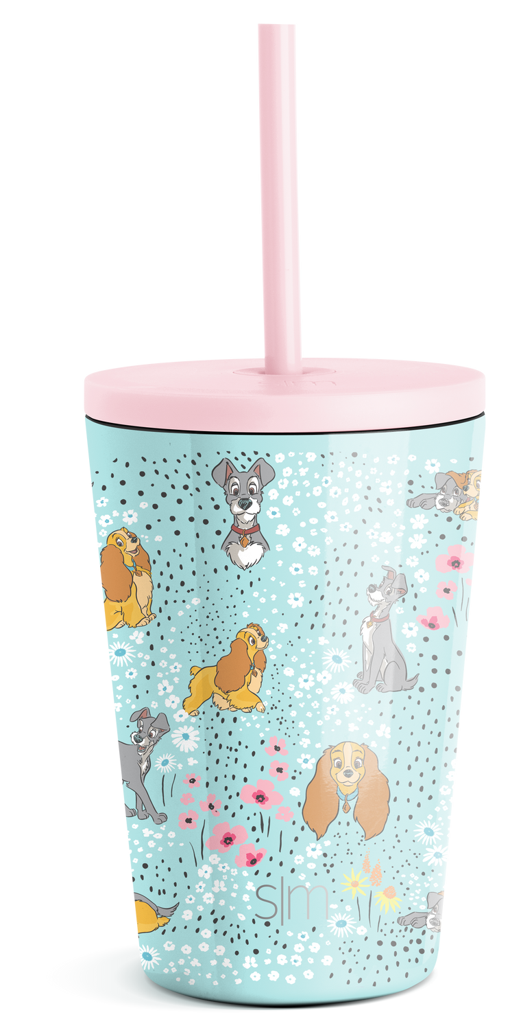 Disney Kids Classic Tumbler with Lid and Silicone Straw - 12oz Disney - Lady and The Tramp