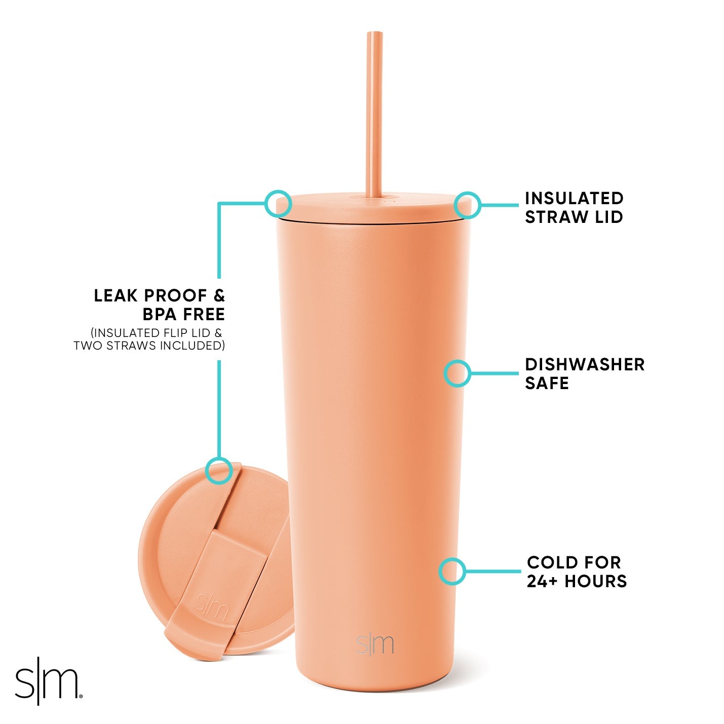 Simple Modern Classic 24 Oz Tumbler With Straw Lid   CLS SF 24 APR 