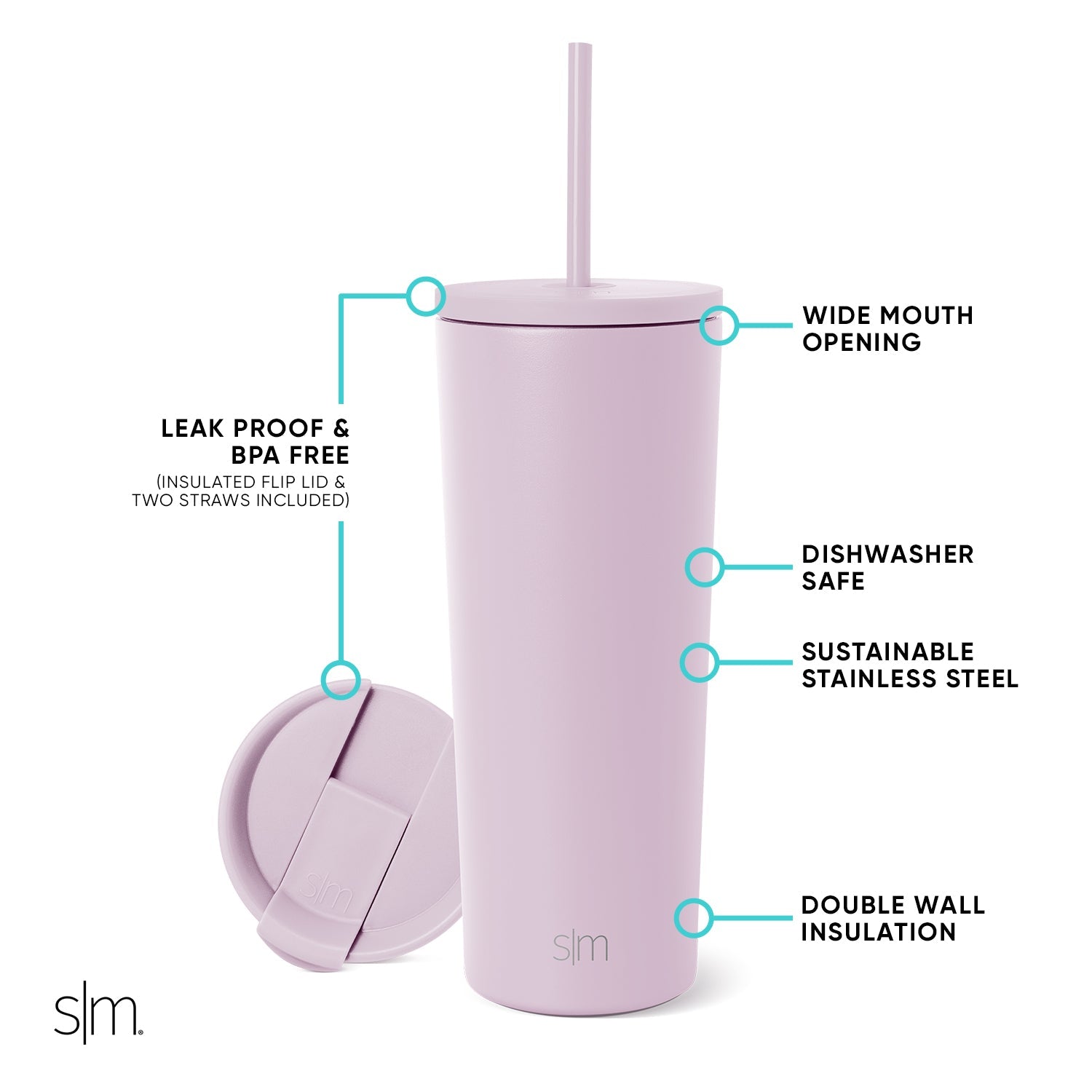 Simple Modern Classic 24 Oz Tumbler With Straw Lid   CLS SF 24 LVD 