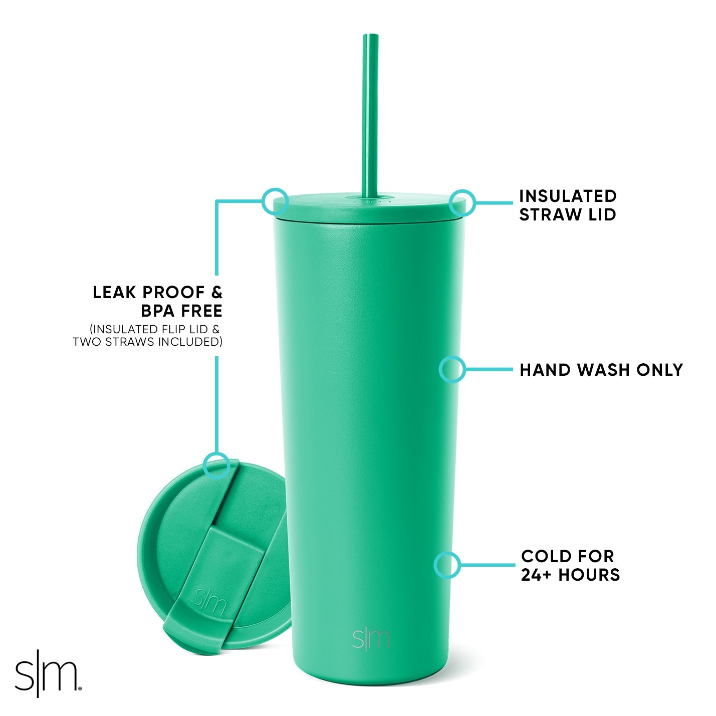 Simple Modern Classic 24 Oz Tumbler With Straw Lid   CLS SF 24 OPL 