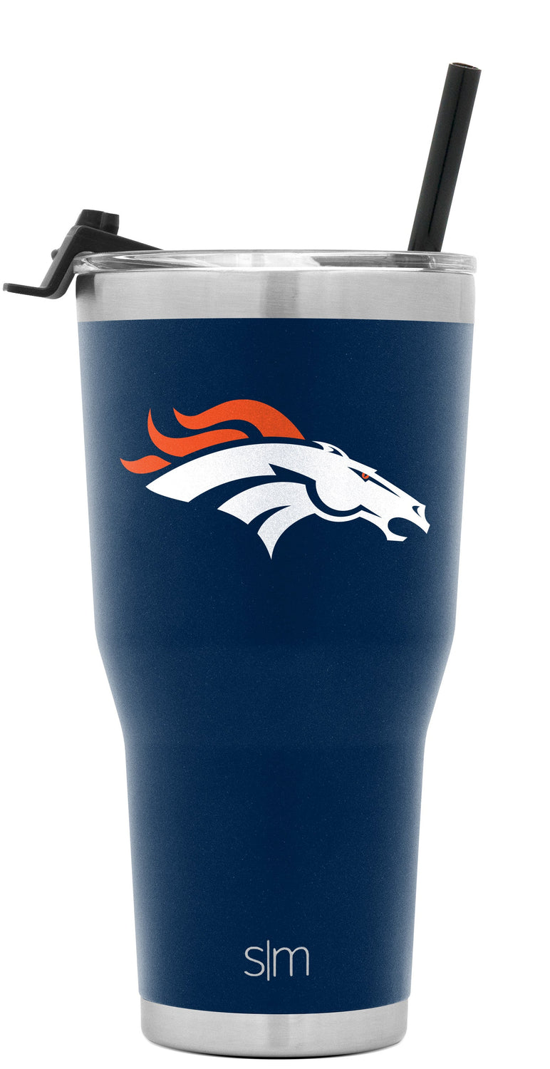 Simple Modern Officially Licensed NFL Denver Broncos Water Bottle with  Straw Lid