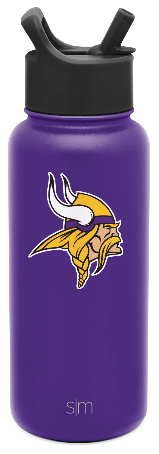 Simple Modern Officially Licensed NFL Minnesota Vikings Water Bottle with Straw Lid | Vacuum Insulated Stainless Steel 32oz Thermos | Summit