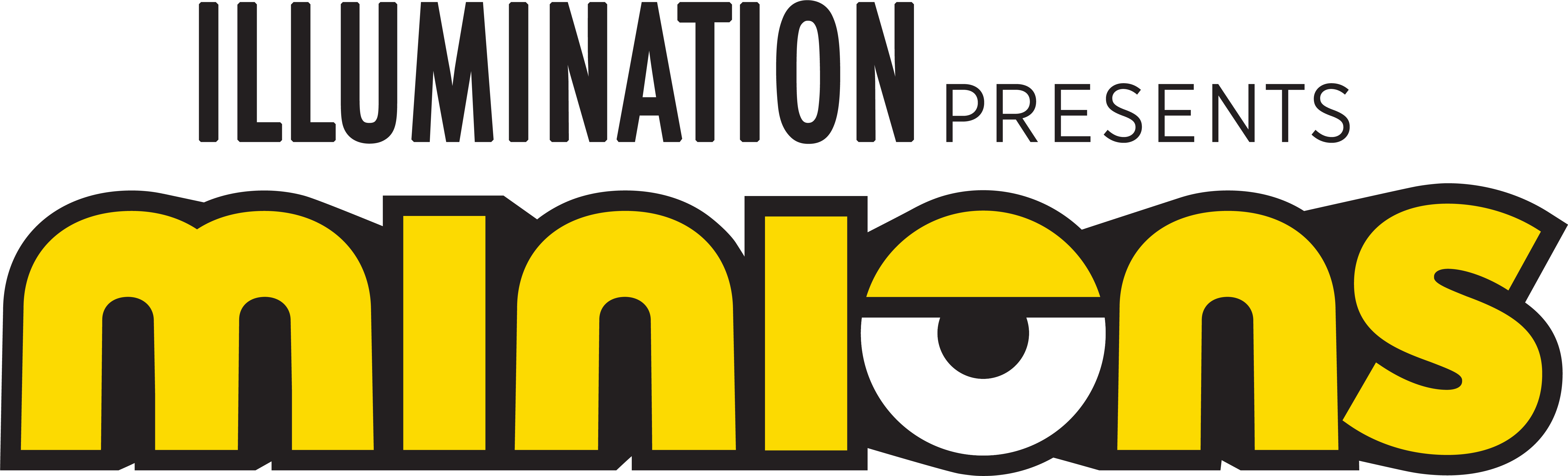 Logo of 'ILLUMINATION PRESENTS MINIONS' with stylized yellow text.